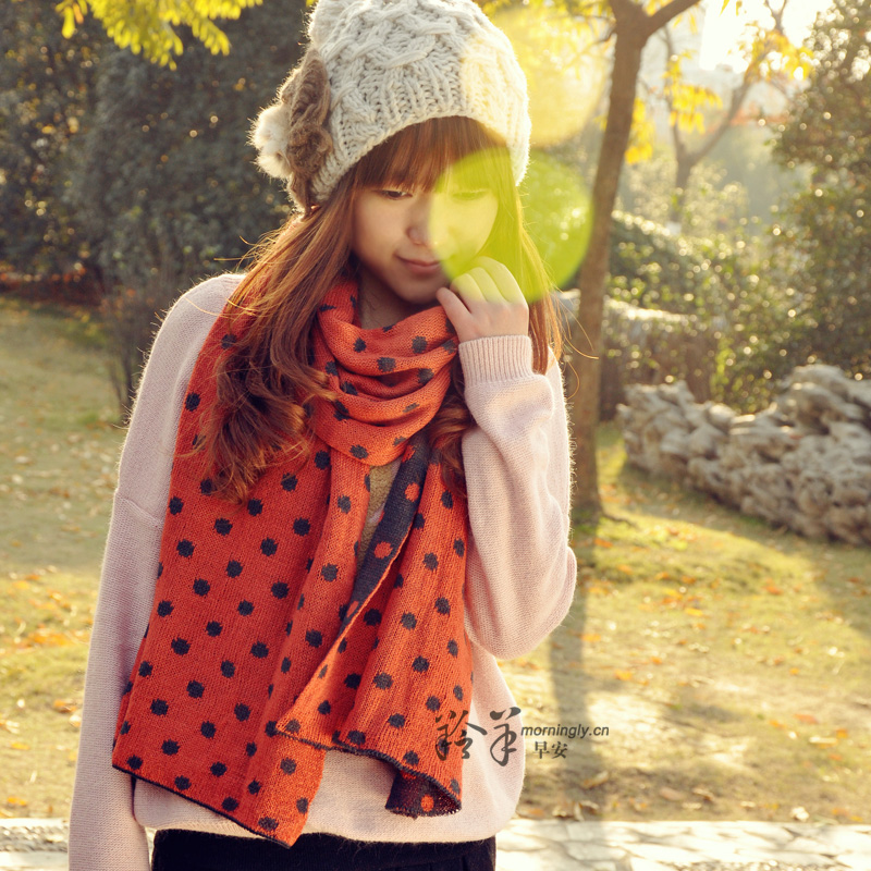 糖果撞色波点女士...