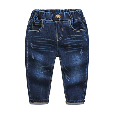 男童牛仔裤 春秋长裤童装2019韩版儿童裤子 宝宝纯色休闲牛仔裤潮