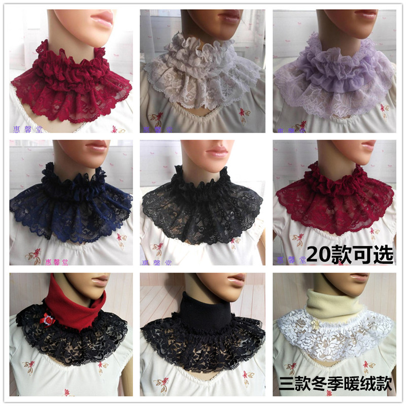 spring and autumn Korean Edition Versatile black False collar Four seasons Socket keep warm Lace High collar Sunscreen Collarin the Accessories/Leather belt/Hat/Muffler , Muffler/Scarves/Shawl category - from Buy2taobao.com to provide professional Taobao agent buy service