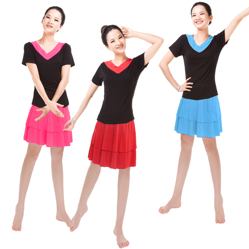 广场跳舞服夏季双V字领短袖上衣平角裙子舞蹈套装 大码广场舞服装在类目 运动/瑜伽/健身/球迷用品, 舞蹈/健美操/体操, 拉丁舞, 拉丁舞演出服中 - 来自Buy2taobao.com提供专业的淘宝代购服务