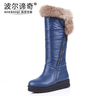  换季清仓亏本降价 真皮雪地靴 女 厚底高筒靴 时尚保暖靴h66872