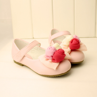  新款女童凉鞋 宝宝单平底鞋 牛筋软底儿童宝宝皮鞋韩版绣花公主鞋