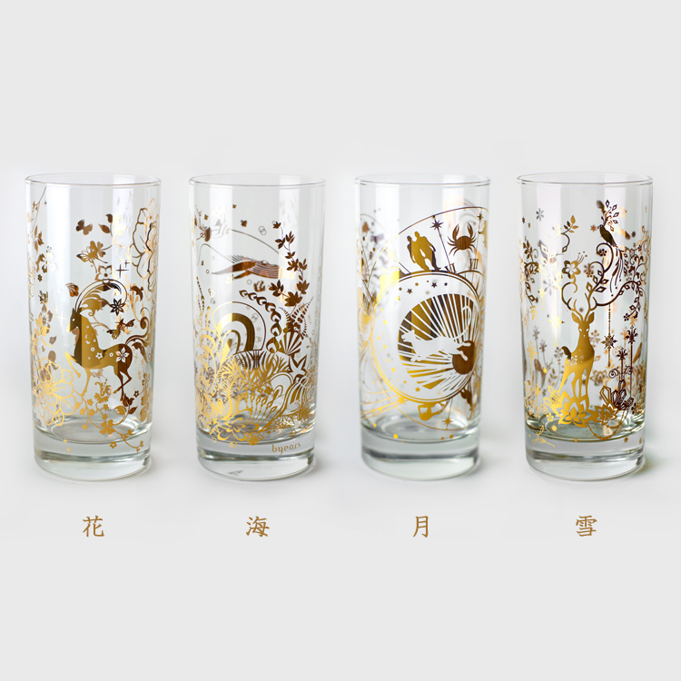 byears White night Original glass printing Sets of cups literature Lu Ma golden originality lovers Wedding Housewarming giftin the Festive supplies/Gift , Cultural and creative products , Cultural and Creative Cup category - from Buy2taobao.com to provide professional Taobao agent buy service
