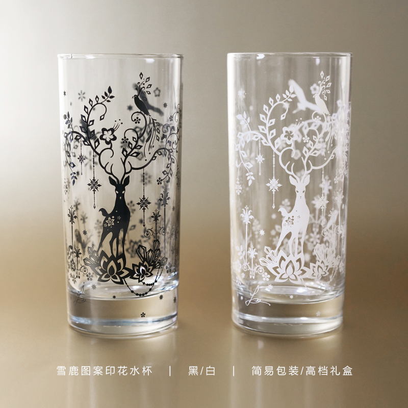byears White night Original Glass Water cup Snow Deer printing originality Milk Cup Juice Cup A birthday presentin the Tableware , Cup/Cups/Kettle , Glass category - from Buy2taobao.com to provide professional Taobao agent buy service