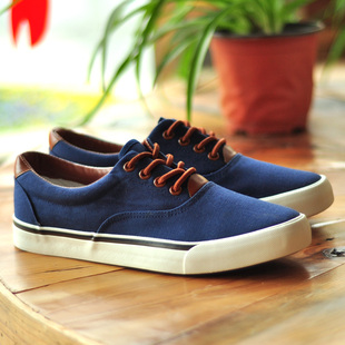  新款 韩版男士帆布鞋 春夏季透气系带低帮男鞋 潮流休闲板鞋