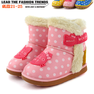 2013冬季一岁女宝宝冬鞋 幼儿雪地靴 女童短靴