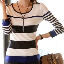 2013秋装新款韩国代购版修身圆领针织衫显瘦长袖女打底衫薄毛衣