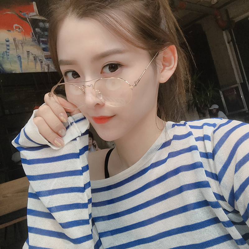 韓版半框眼鏡女平光近視眼鏡複古潮防輻射時尚平面鏡個性金屬框架在類目 ZIPPO/瑞士軍刀/眼鏡, 框架眼鏡中 - 來自Buy2taobao.com提供專業的淘寶代購服務