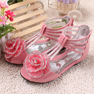  牧童 新款夏款 儿童童鞋 女童鱼嘴 蝴蝶结公主 包头凉鞋4509