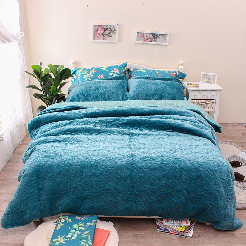high-grade Autumn and winter thickening Flannel Quilted bed covers blanket Solid soft Short plush mattress sheetin the Bedclothes , Leisure blanket/Woolen blanket/Carpet category - from Buy2taobao.com to provide professional Taobao agent buy service