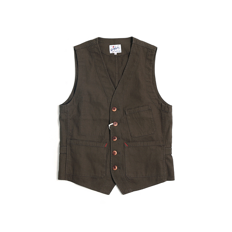 National Cotton One factory Classic retro French work clothes Vest Cotton and hemp Fabric moisture absorption Antibacterial Effectin the Men's clothing, Vest/Vest category - from Buy2taobao.com to provide professional Taobao agent buy service