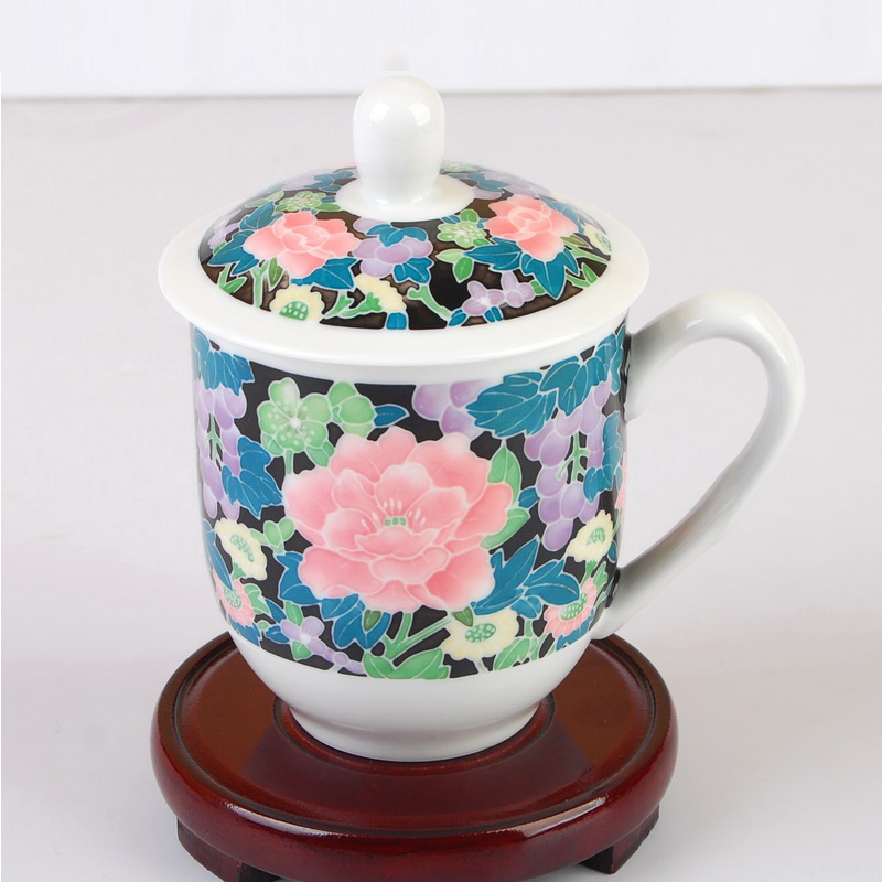 醴陵瓷器 东方红釉下彩 五彩手绘薄老板杯泡茶杯马克杯陶瓷家用在类目 餐饮具, 杯子/水杯/水壶, 马克杯中 - 来自Buy2taobao.com提供专业的淘宝代购服务