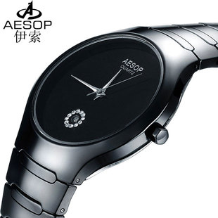  伊索正品牌名表 防水 陶瓷手表 男士 复古表 水钻表 流行男式腕表