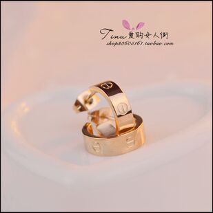  韩版饰品钛钢镀18K玫瑰金彩金螺丝耳钉耳环精致复古个性耳钉男女