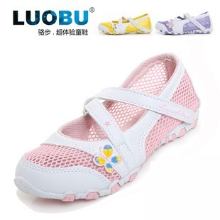  骆步 春季新品 女童凉鞋韩版 公主童鞋 网眼透气儿童鞋女童运动鞋