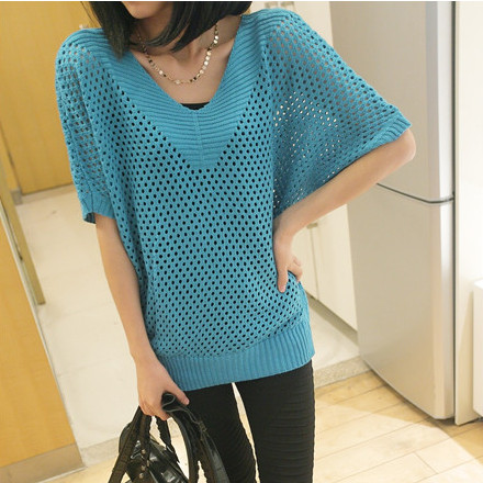 韩版短袖V领短袖...