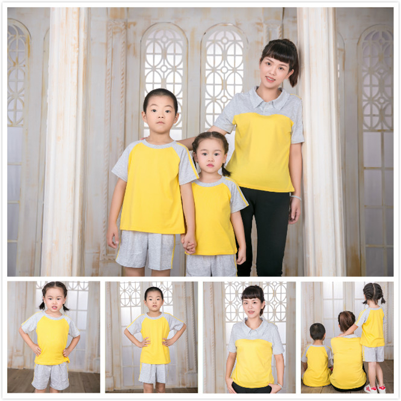 summer new pattern yellow Mian Mian Short sleeved kindergarten school uniform Class clothes Summer wear Spring and summer Spring and autumn seasonin the Children/Baby/Family fitted , Uniforms/Custom uniforms category - from Buy2taobao.com to provide professional Taobao agent buy service
