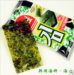  特价韩国进口美食零食海牌海飘海苔烤紫菜即食儿童寿司烤海苔20g