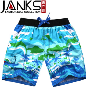  JANKS夏潮韩版纯棉大码运动裤五分裤沙滩裤 男士休闲裤中裤男短裤