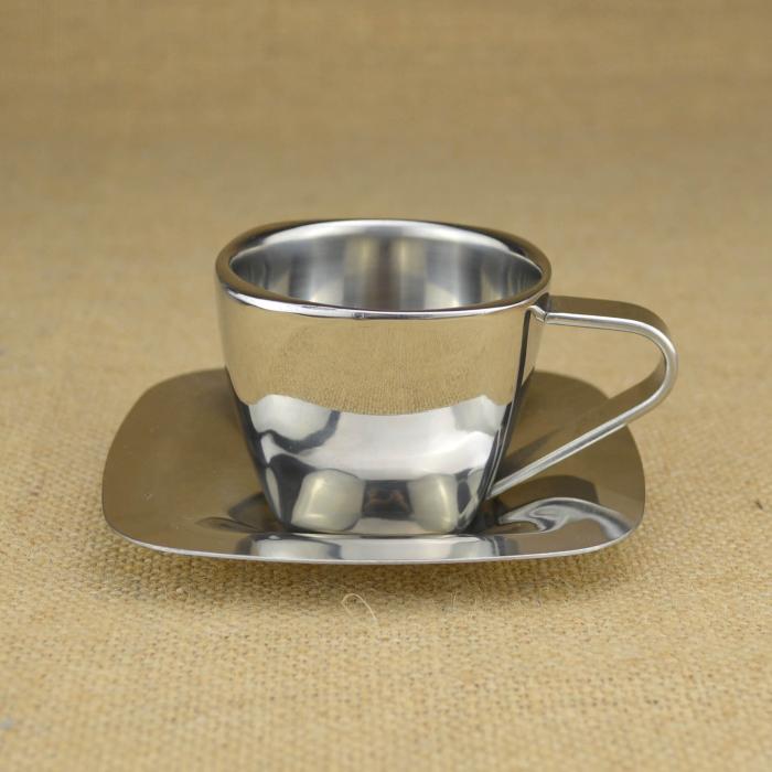 Fashion Western Restaurant 304 Stainless steel English Coffee cup and saucer Tea cup double-deck Simplicity Water cupin the Tableware , Coffee , Mug category - from Buy2taobao.com to provide professional Taobao agent buy service