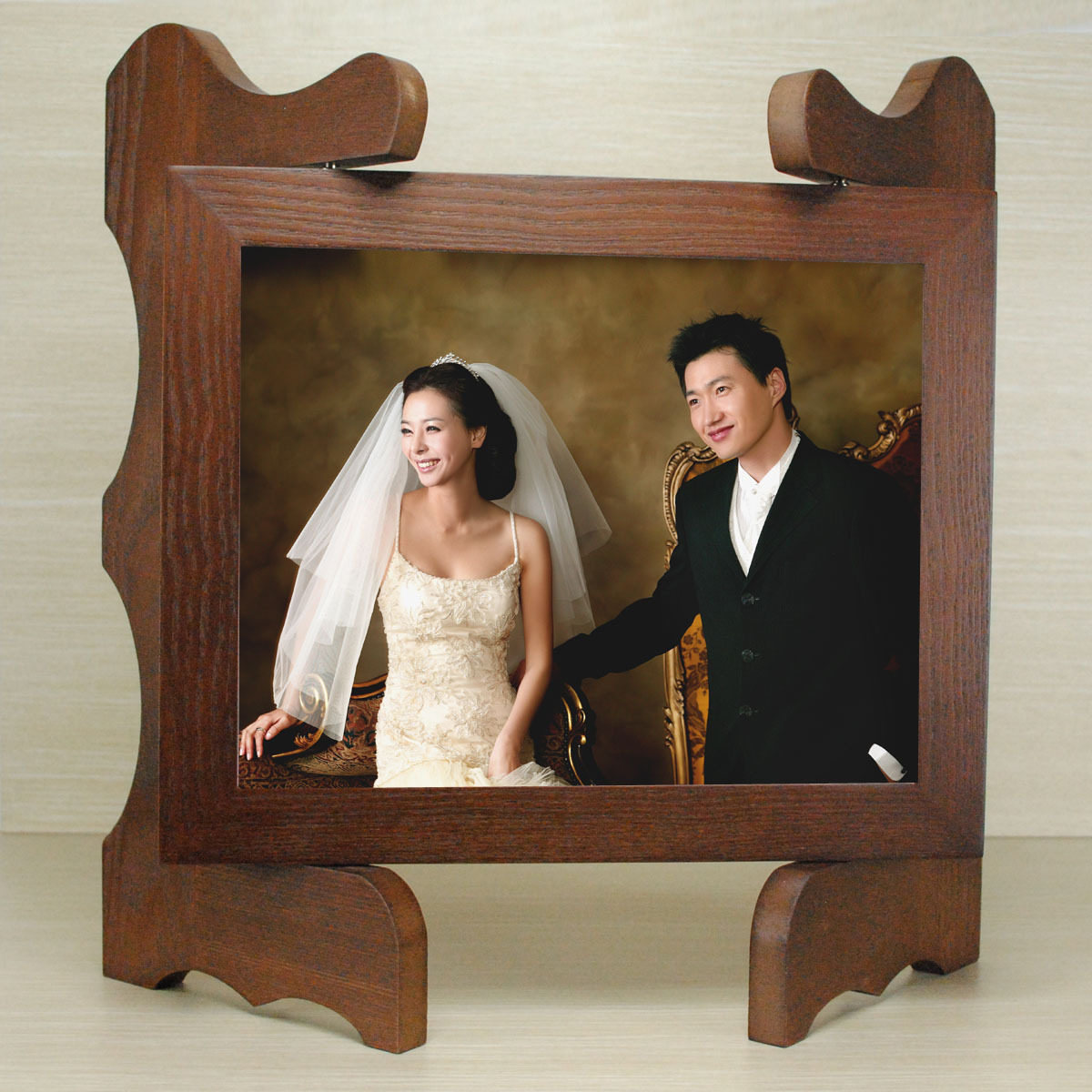 16寸银边水晶版画 拉米娜<em>摆台 照片</em>定制相框 冲