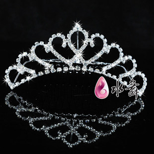  水舞新娘 秀巧-全水钻新娘皇冠新娘头饰发插小皇冠结婚饰品发饰