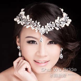  天使吻 韩式水钻珍珠新娘皇冠头饰 结婚额饰 发夹发饰婚纱配饰品