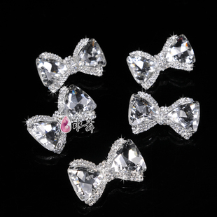  冰凌花 韩版时尚蝴蝶结银色水晶结婚发夹发饰新娘头饰婚纱配饰品