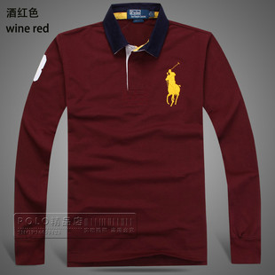  秋冬新款 Polo保罗 拉夫劳伦原单外贸 大马标 男款polo衫长袖
