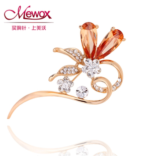  胸针 包邮 Mewox正品 奥地利锆石水晶 时尚高档 胸花 女 风信子