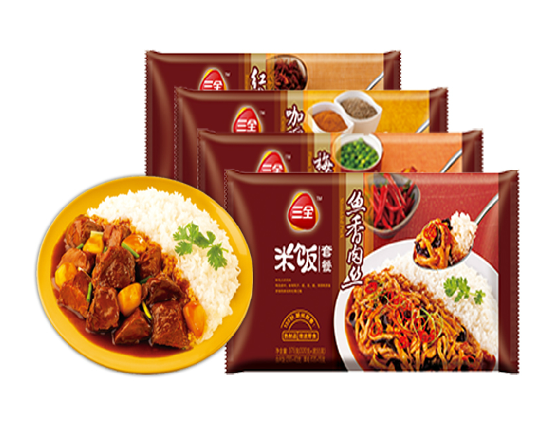 包邮三全食品非自热盒饭快餐微波米饭375g*8盒