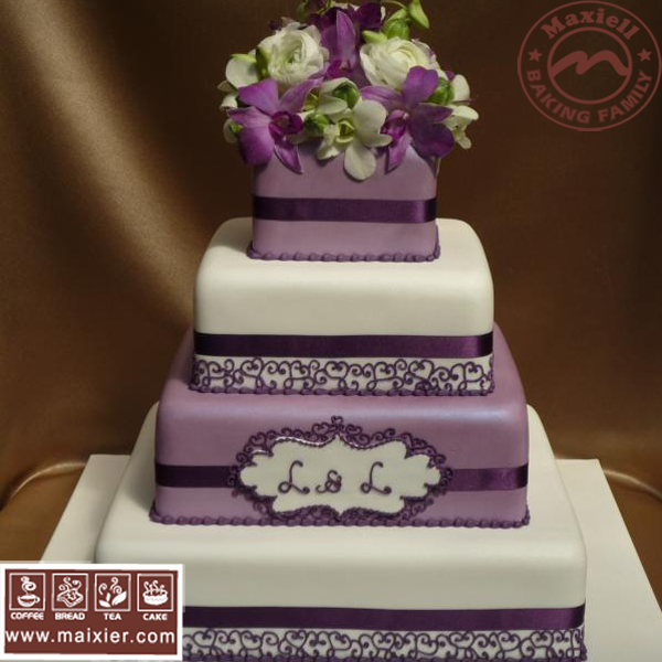 婚礼婚庆结婚蛋糕 翻糖蛋糕 Fondant wedding cake 北京紫色主题 婚礼婚庆结婚蛋糕 翻糖蛋糕 Fondant wedding cake 北京紫色主题