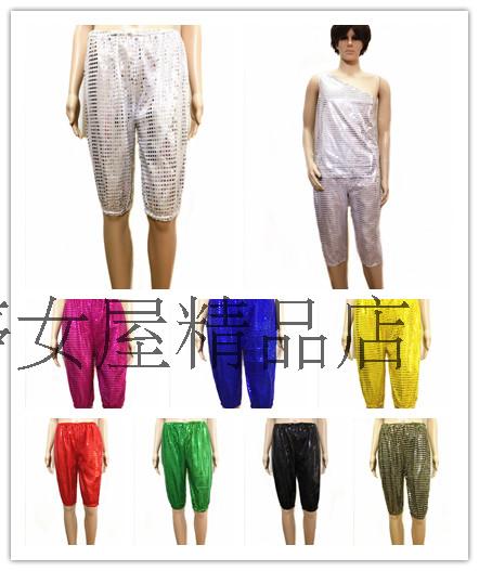 初中高中大学生爵士舞嘻哈啦啦操DS现代舞服成人男女亮片五分中裤在类目 女装/女士精品, 唐装/民族服装/舞台服装, 民族服装/舞台装中 - 来自Buy2taobao.com提供专业的淘宝代购服务