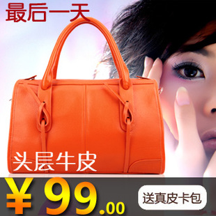  新款真皮女包包专柜正品 单肩手提复古欧美潮流牛皮包