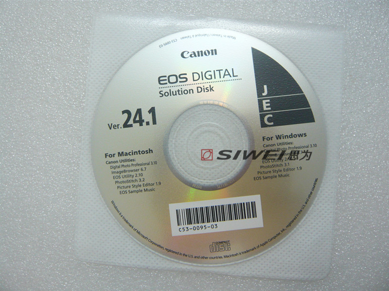佳能单反相机600D 7D软件光盘24.1\/27.1EOS