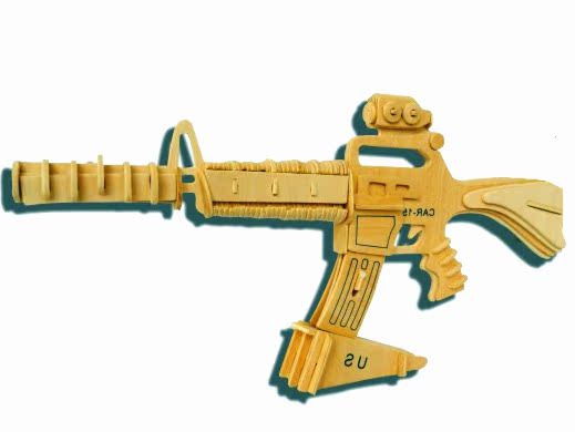 迪艾歪厂家直销 卡宾15 军事武器3D立体木制拼