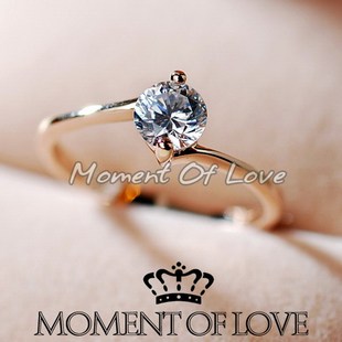  45分钻戒白金戒指仿真戒指环钻戒女士r079