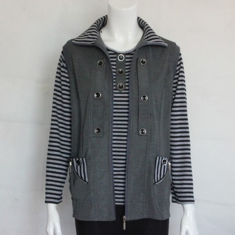 特价<em>中老年女</em>秋春装外套<em>马甲两件套</em>长袖T恤打