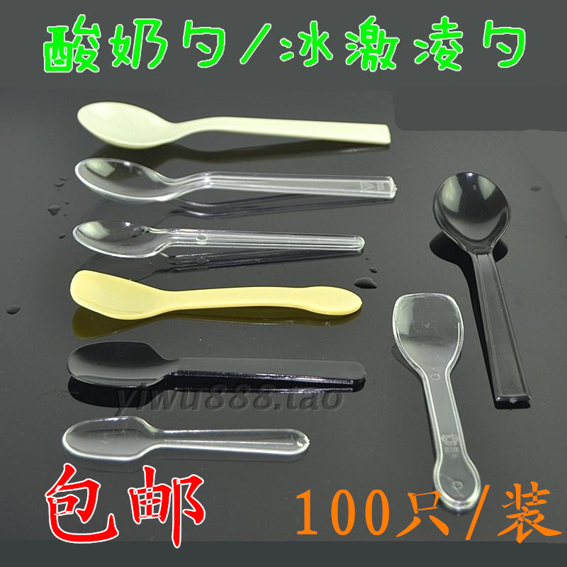 Independent and transparent Ice spoon Plastic spoon disposable Spoon Ice cream scoop ice cream yogurt 100 onlyin the Tableware , Tableware , Fork/Spoon/Chopsticks set category - from Buy2taobao.com to provide professional Taobao agent buy service
