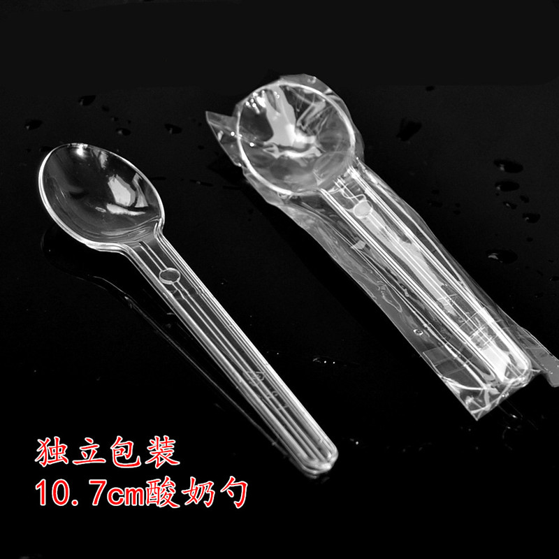 独立透明酸奶勺一次性塑料小勺子冰激凌甜品慕斯蛋糕叉勺外卖调羹在类目 餐饮具, 餐具, 叉/勺/筷套装中 - 来自Buy2taobao.com提供专业的淘宝代购服务