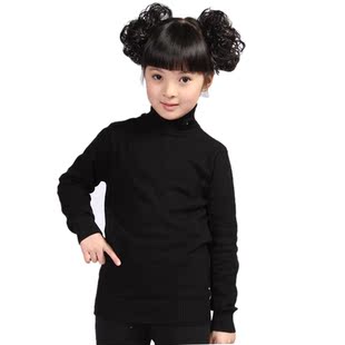  优玛乐家秋冬女童装新款高领纯棉打底衫花边领针织衫儿童毛衣