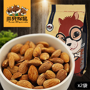  【抄底价】三只松鼠_巴旦木仁零食坚果特产美国无壳大杏仁235gx2