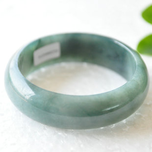  碧空 缅甸老坑翡翠玉手镯A货 油青翡翠手镯 送证书53毫米2723