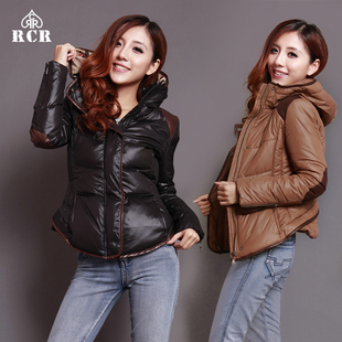  RCR 冬装新款 短款棉服女连帽加厚棉衣女装外套韩版休闲