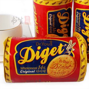  [书生海味店]  韩国进口好丽友Diget原味全麦饼干194g(202)