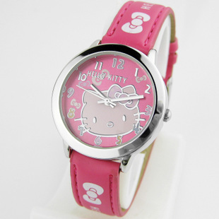  正品可爱儿童手表女孩KT猫学生手表女童手表 韩国皮带kitty儿童表