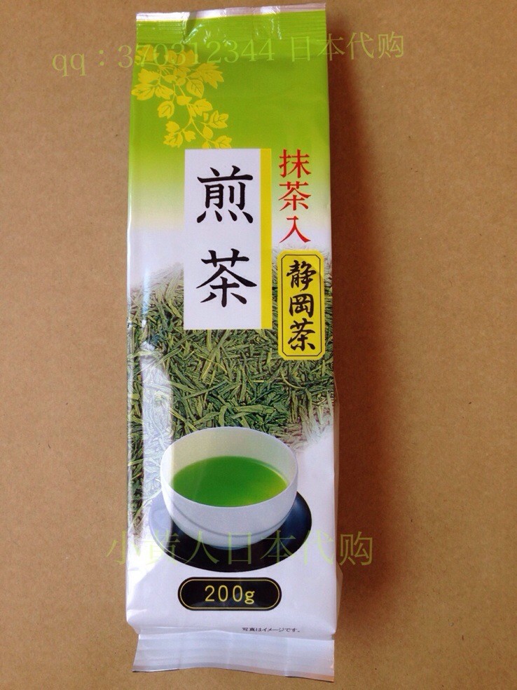 日本代购 直邮 静冈茶 煎茶 抹茶入200g