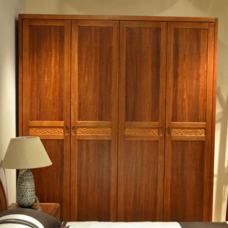 中格家具新古典卧室柚木衣柜1.85米可储藏全实