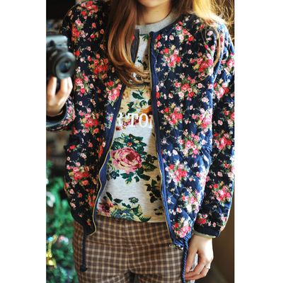 2014春装新款女韩国<em>外贸原单大码</em>圆领短款碎