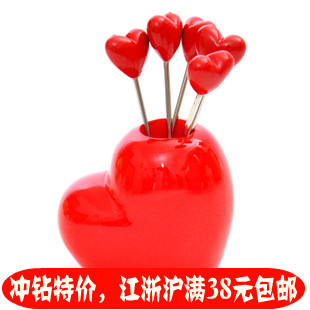 RY283 包邮 创意居家生活用品日用品 爱心水果叉不锈钢水果叉子 RY283 包邮 创意居家生活用品日用品 爱心水果叉不锈钢水果叉子